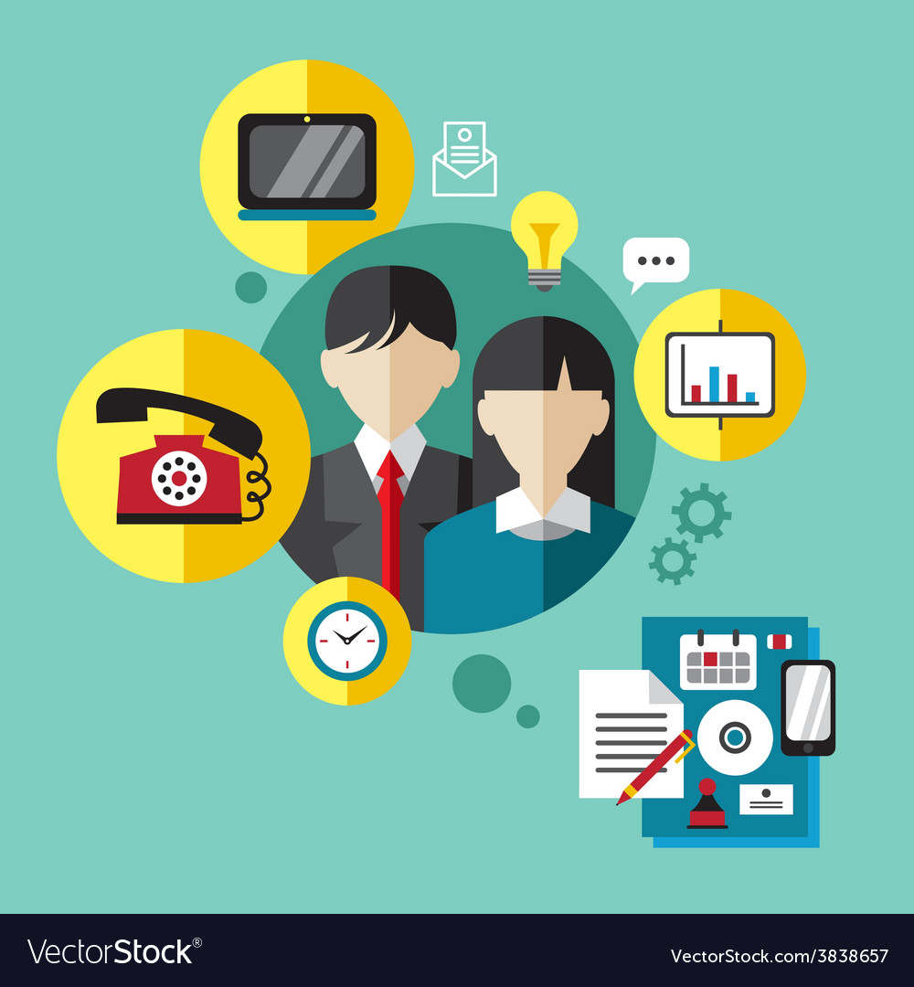 Set flat icons with man of different professions