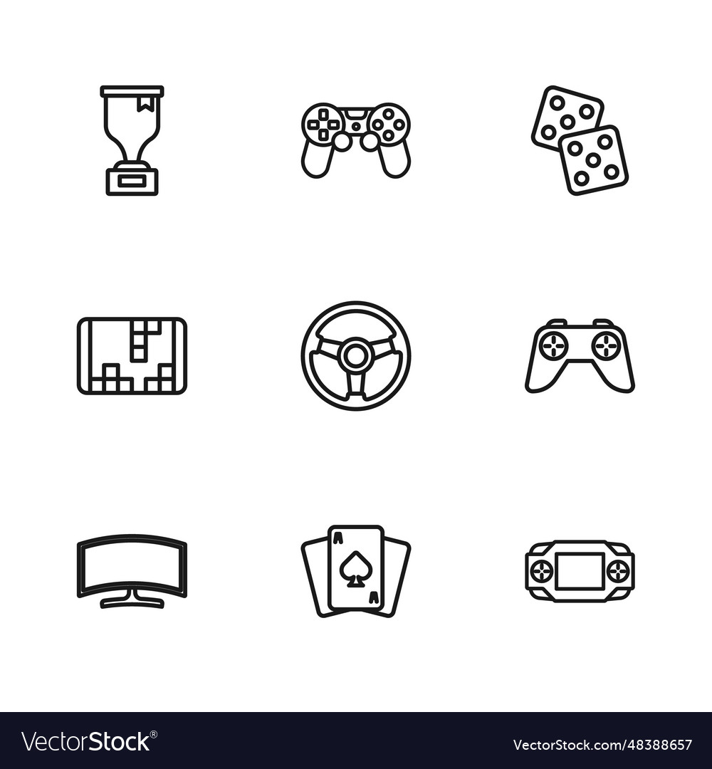 Set line playing cards game controller