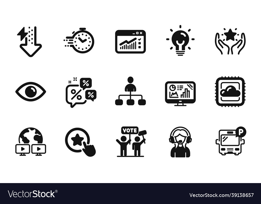 Set of analytics graph bus parking vector image Set of analytics graph bus parking