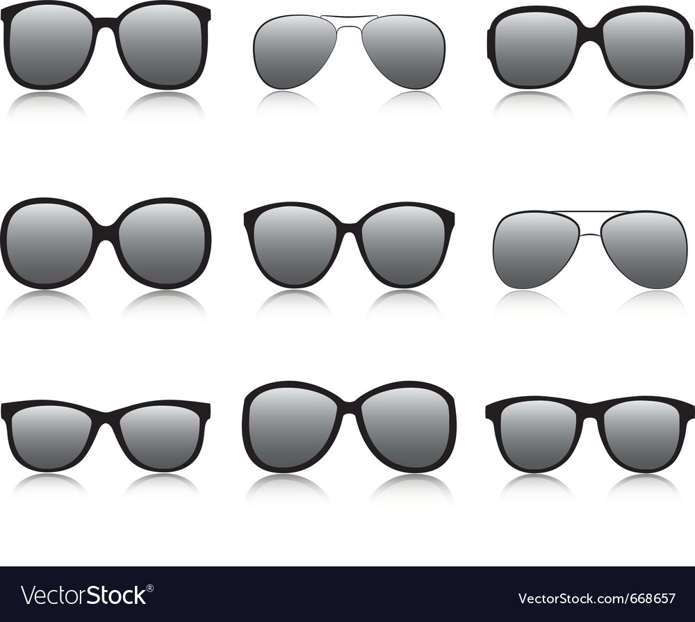 Set of glasses Royalty Free Vector Image - VectorStock