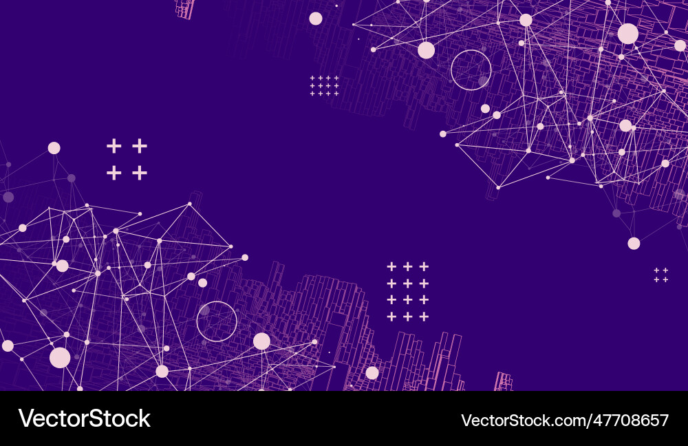 Square pattern wireframe background futuristic Vector Image