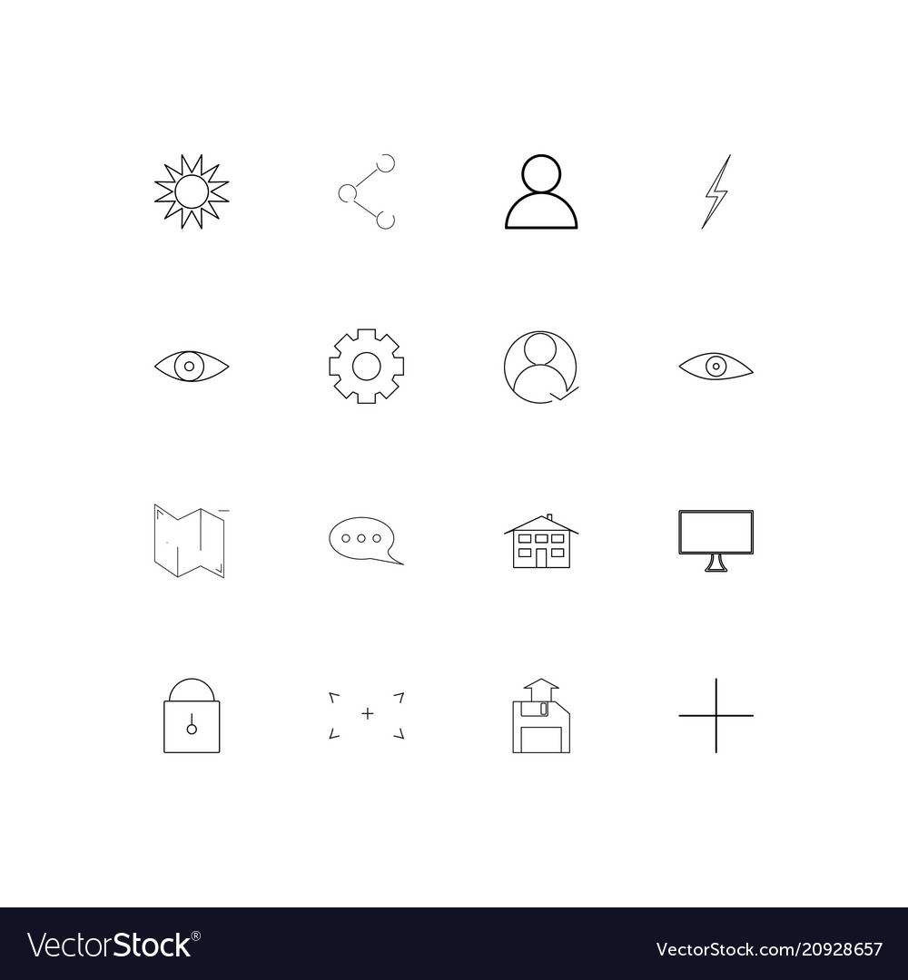 User interface linear thin icons set outlined