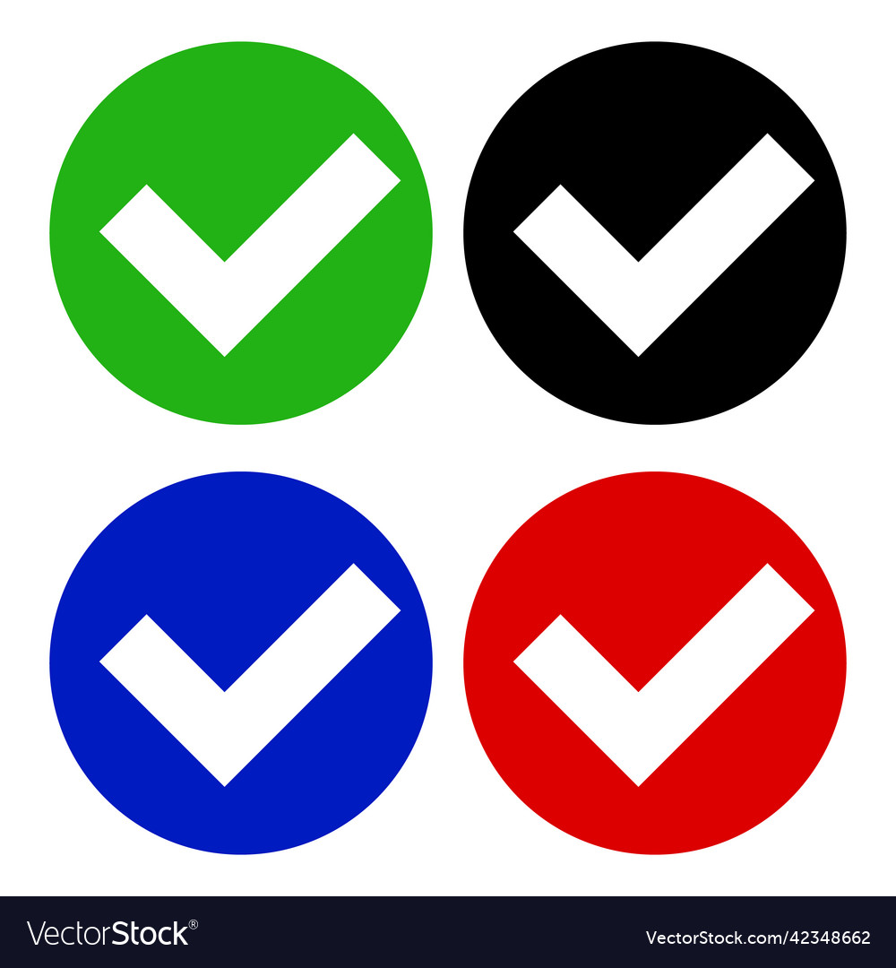 A set of icons with round check mark