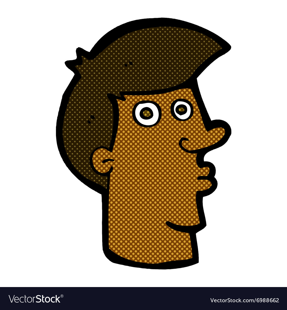 Comic cartoon confused man Royalty Free Vector Image