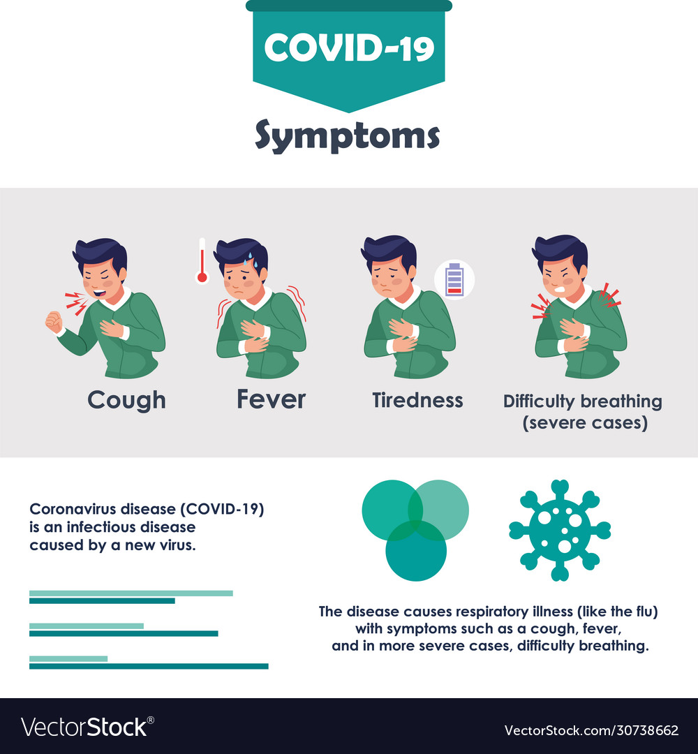 Covid19 infographics with symptoms disease Vector Image