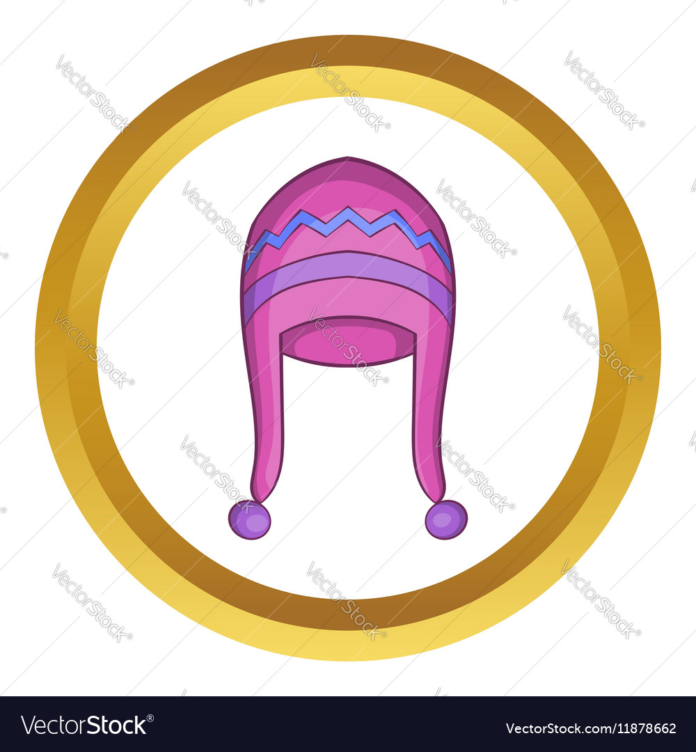 Download Cute winter hat icon Royalty Free Vector Image