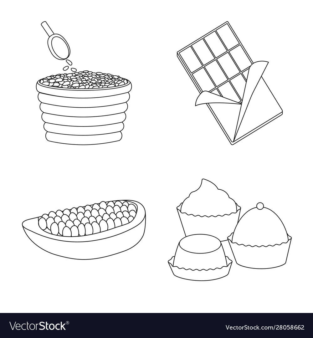 Design cocoa and beans logo collection