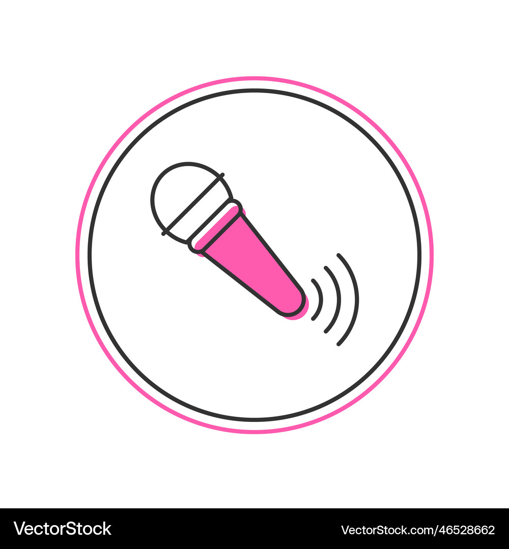 Filled outline wireless microphone icon isolated Vector Image