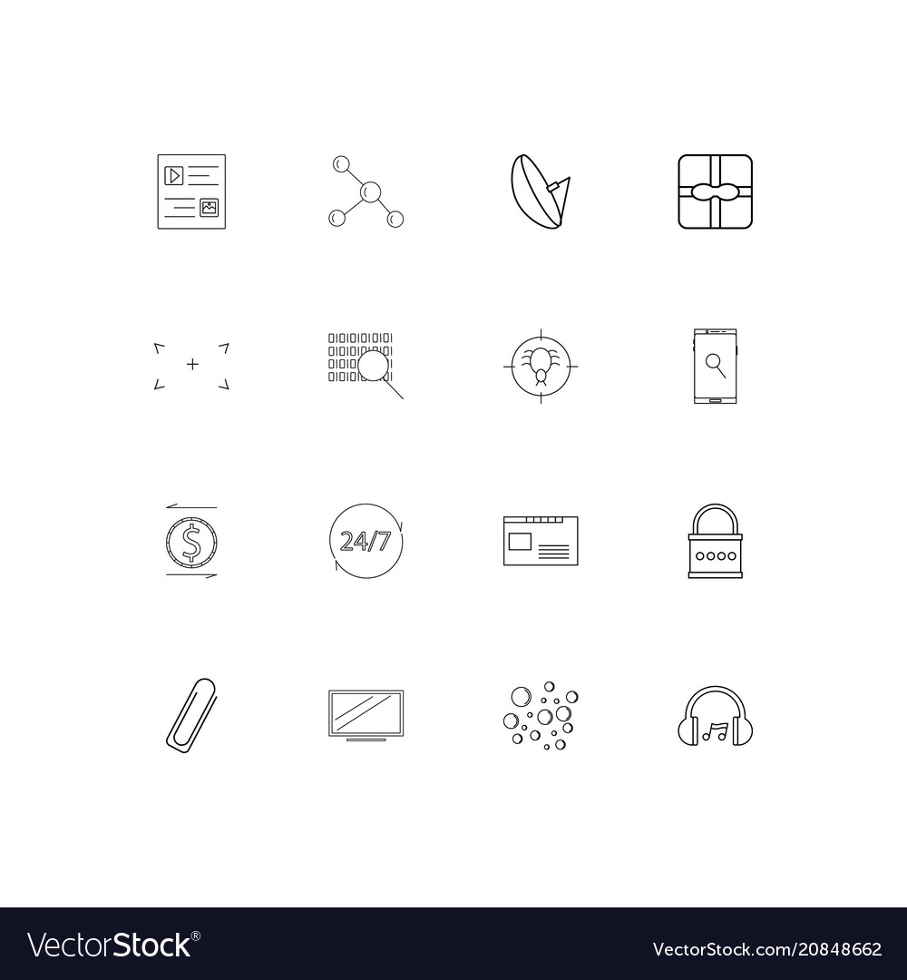 Internet of things linear thin icons set outlined