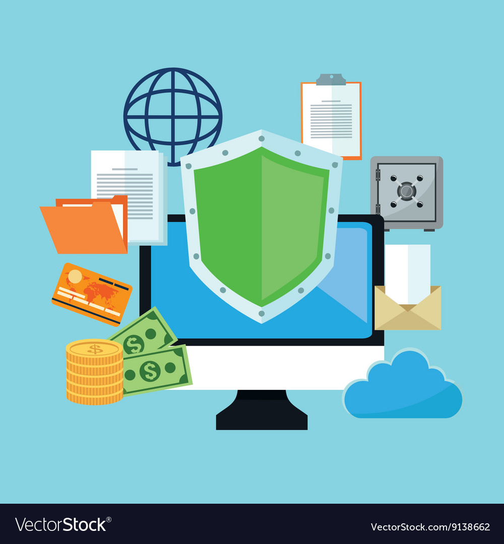 Internet security design system icon colorful