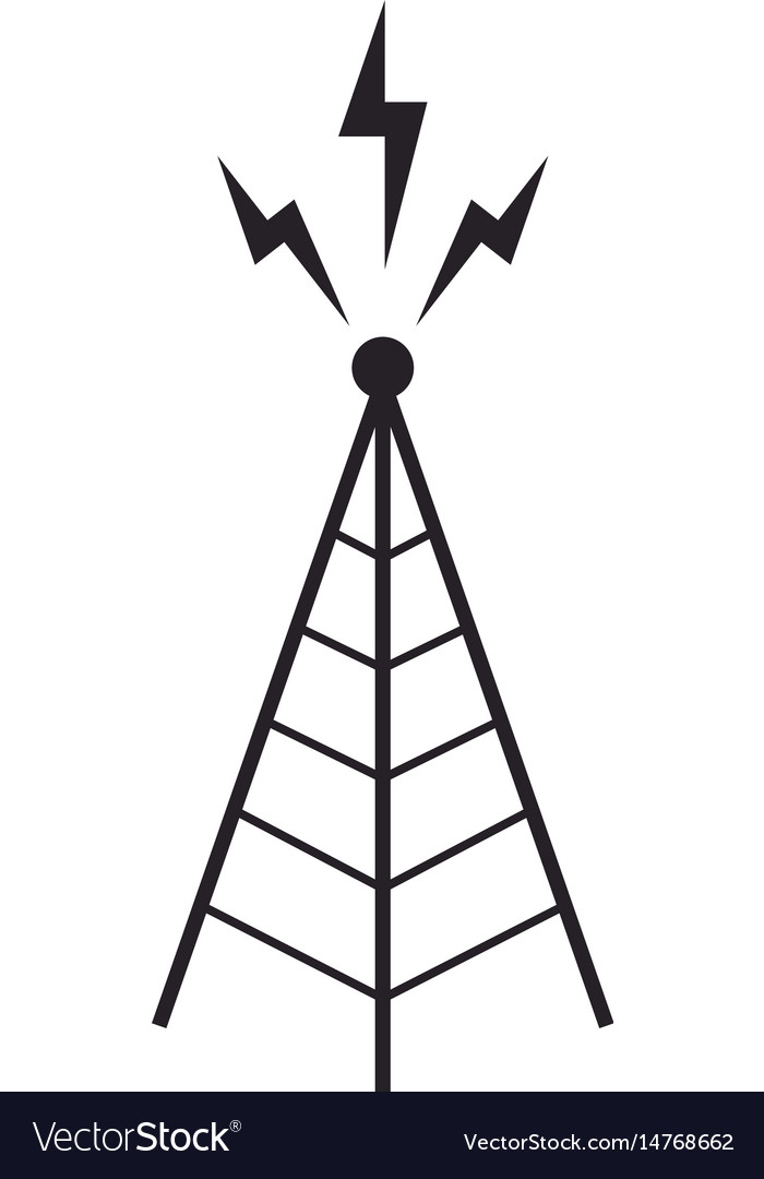 Radio antenna sending signal icon wireless