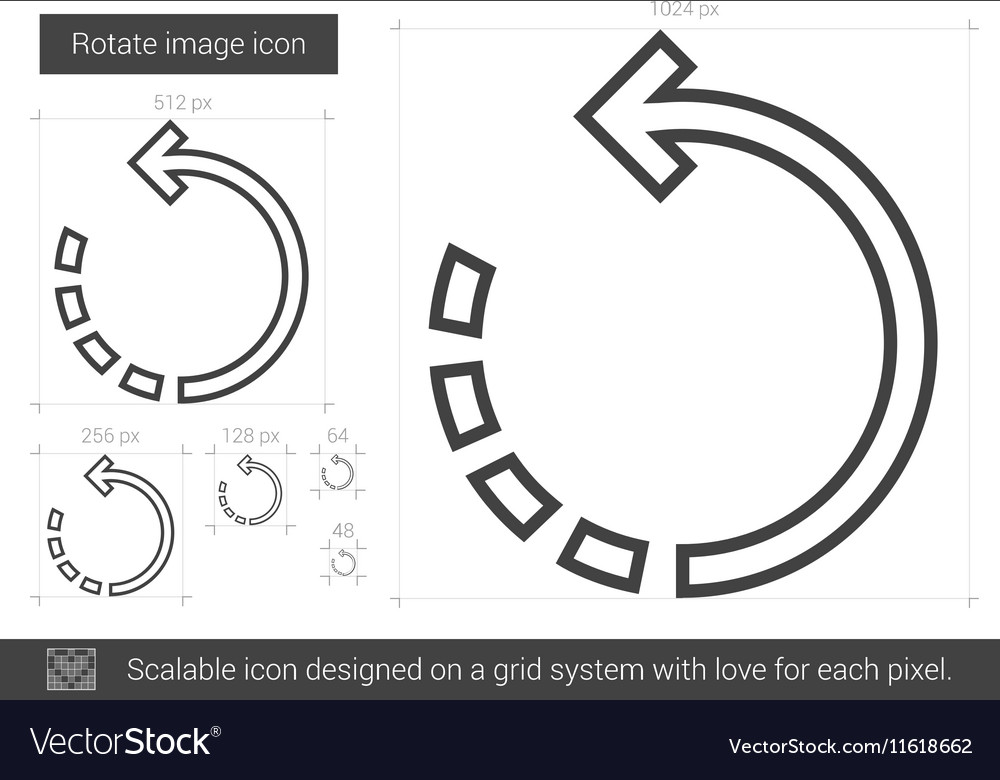 Rotate image line icon