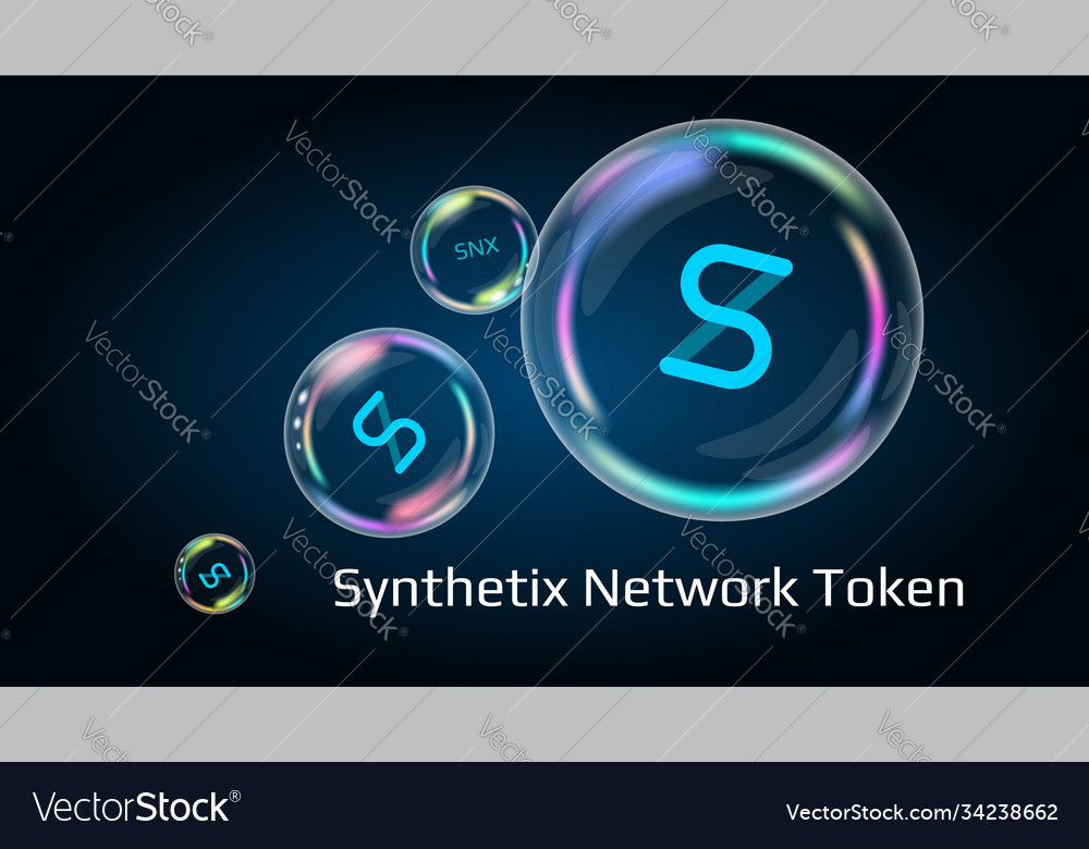 Synthetix network token snx symbol in soap bubble