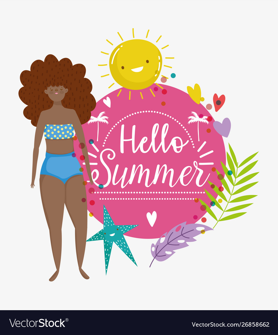 Woman hello summer holiday design