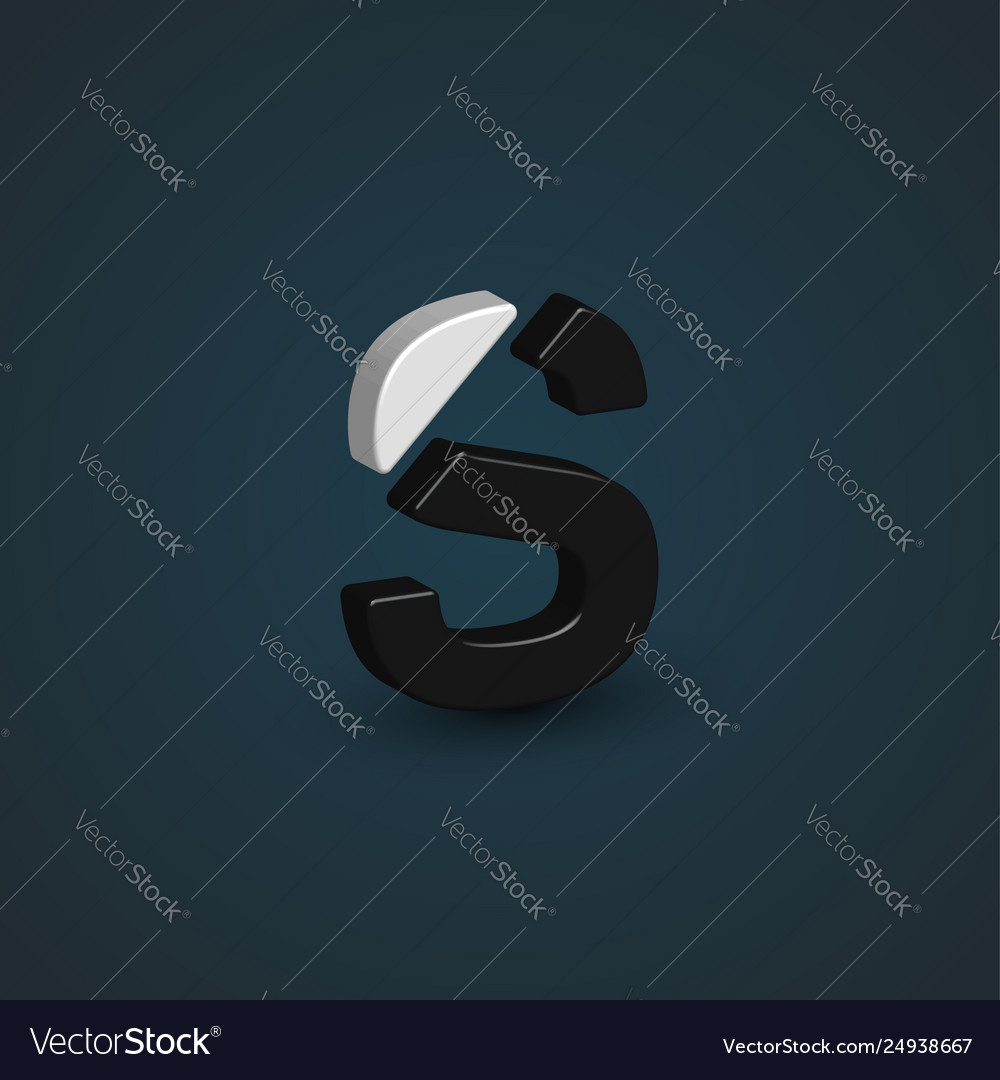 3d black and white character from a font set vector image 3d black and white character from a font set