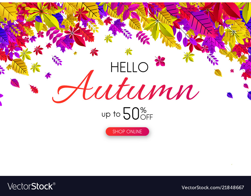 Herbst 50 Verkauf Promotion Karte mit hellen Blättern