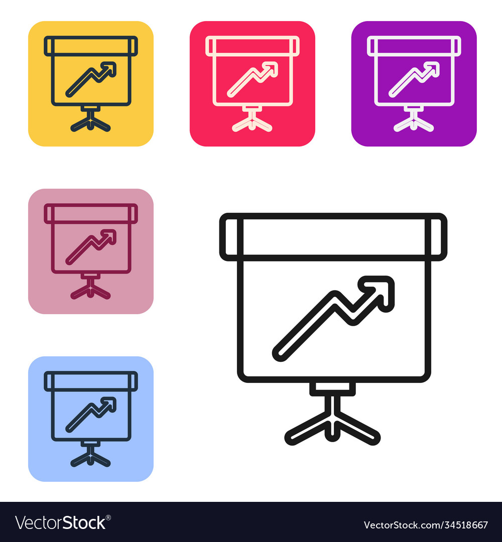 Black line presentation board with graph schedule Vector Image Black line presentation board with graph schedule