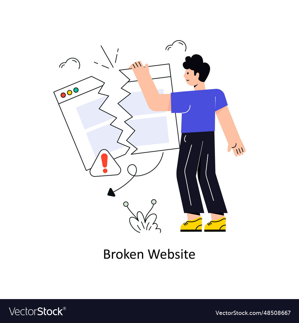 Broken website connection flat style design