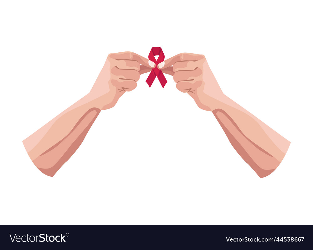 Hands holding aids ribbon campaign