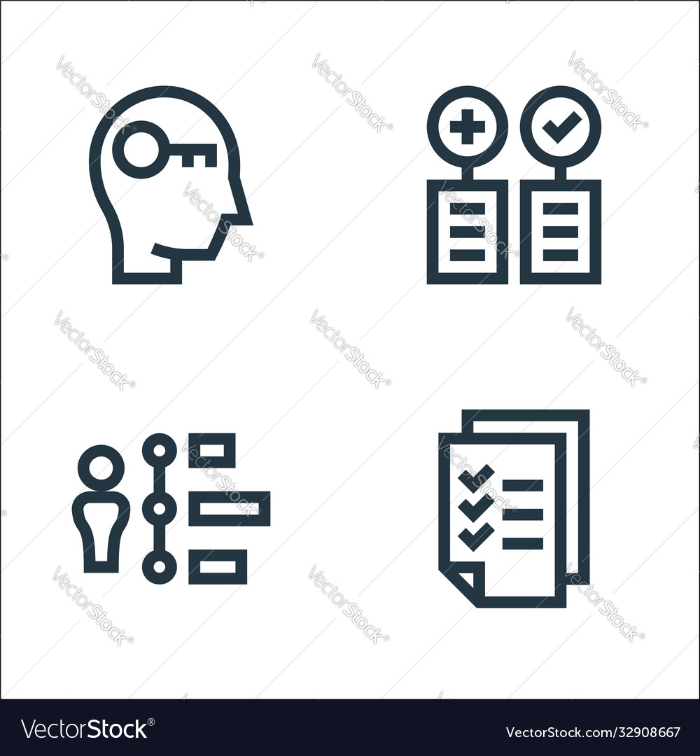 Management line icons linear set quality