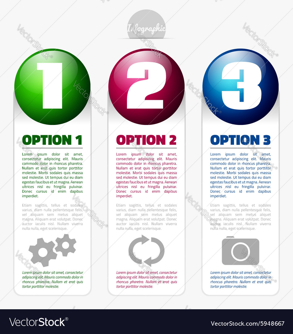 Option banners with place for text