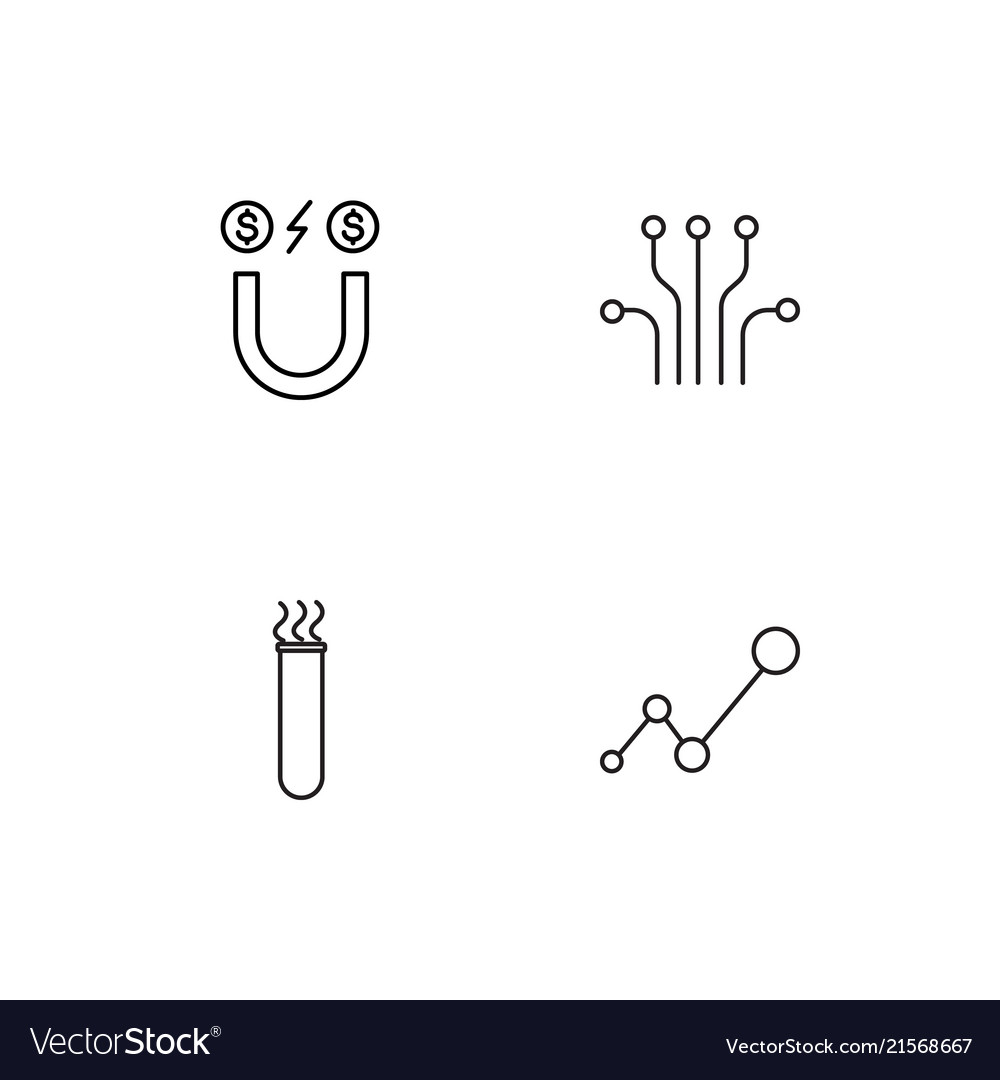 Science linear icons set simple outline