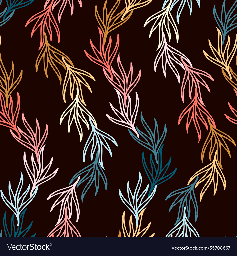 Seamless botanical pattern colourful vector image Seamless botanical pattern colourful