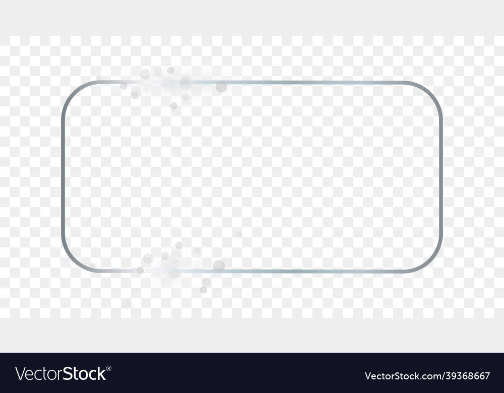 Silver glowing rounded rectangular frame vector image Silver glowing rounded rectangular frame