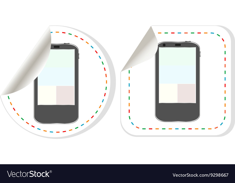 Smart phone with blank screen web button isolated
