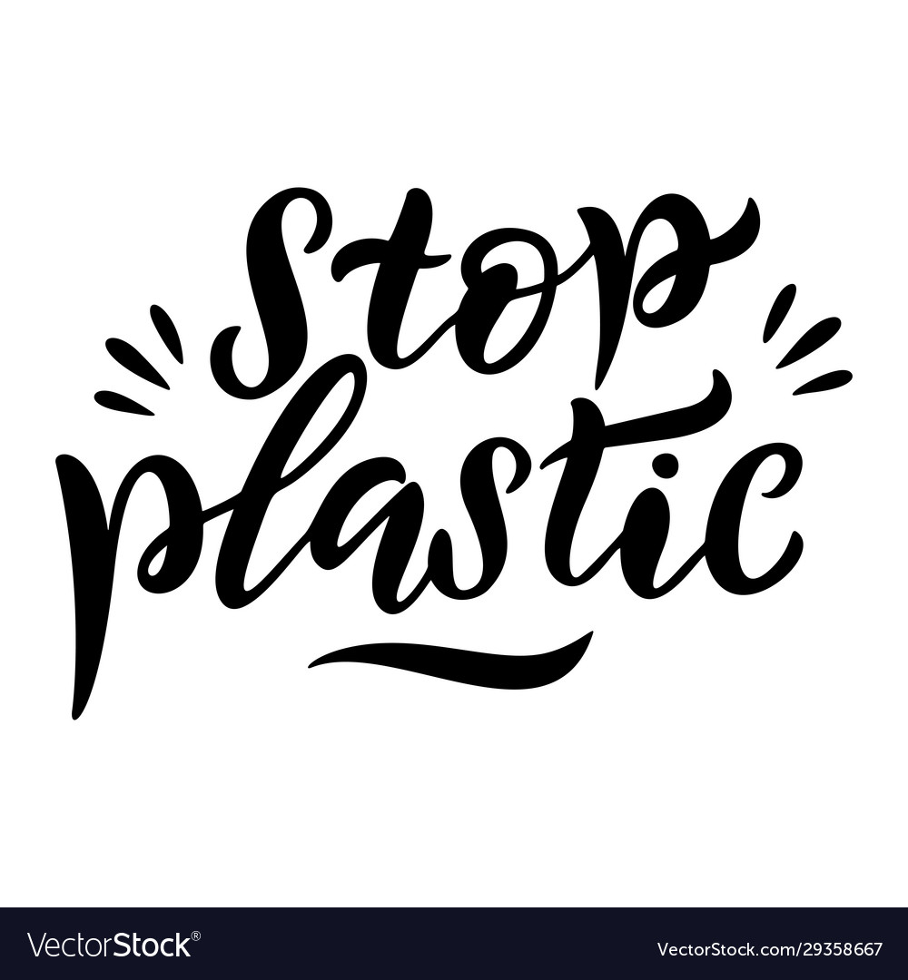 Stop plastic lettering card free quote Royalty Free Vector