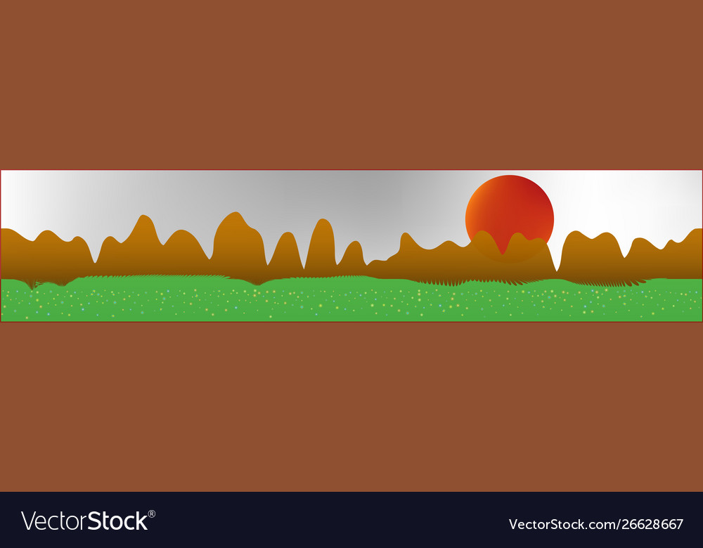 White neutral sky and mountains landscape Vector Image