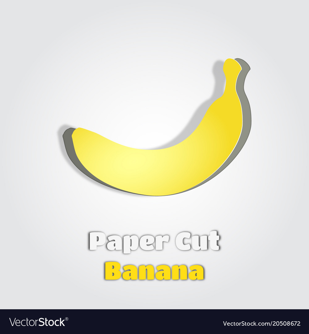 Banana in papercut style paper cut poster