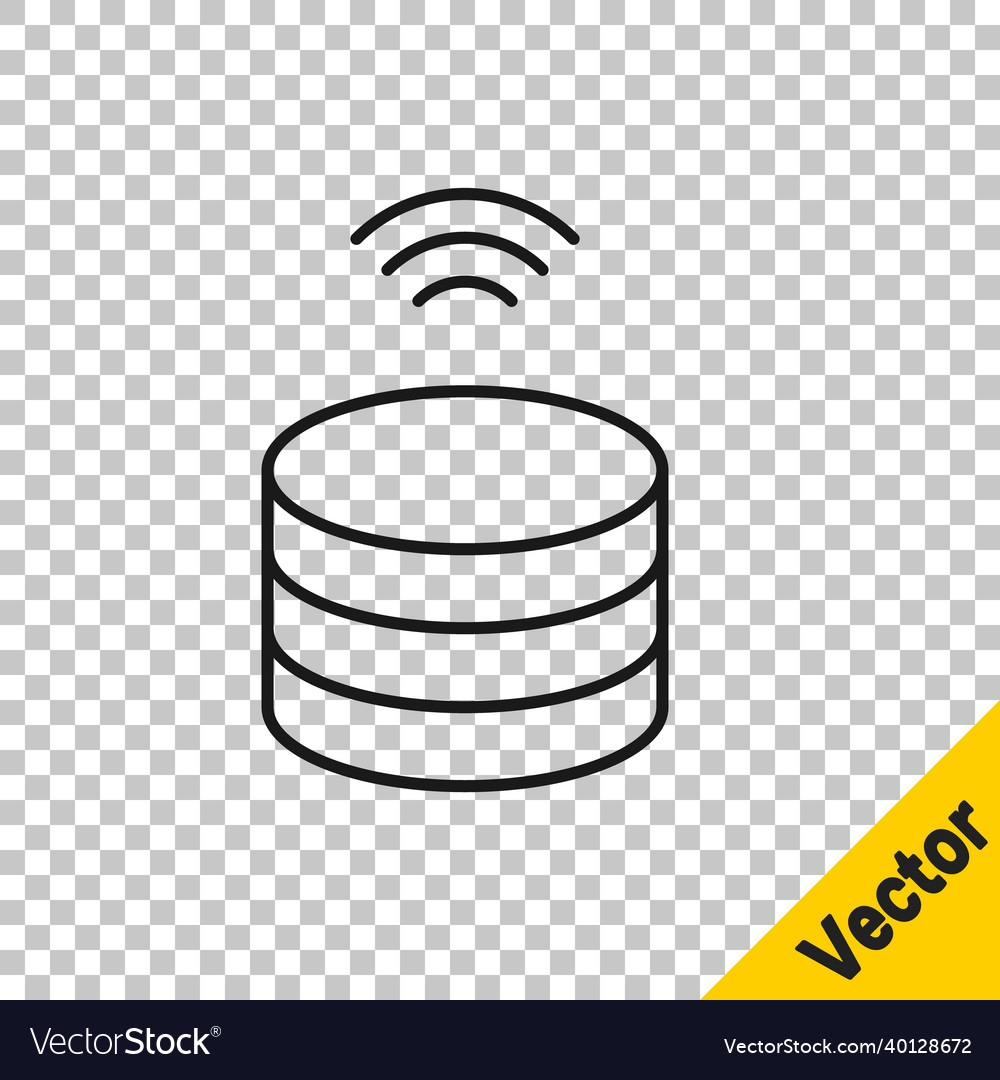 Black line smart server data web hosting icon vector image Black line smart server data web hosting icon