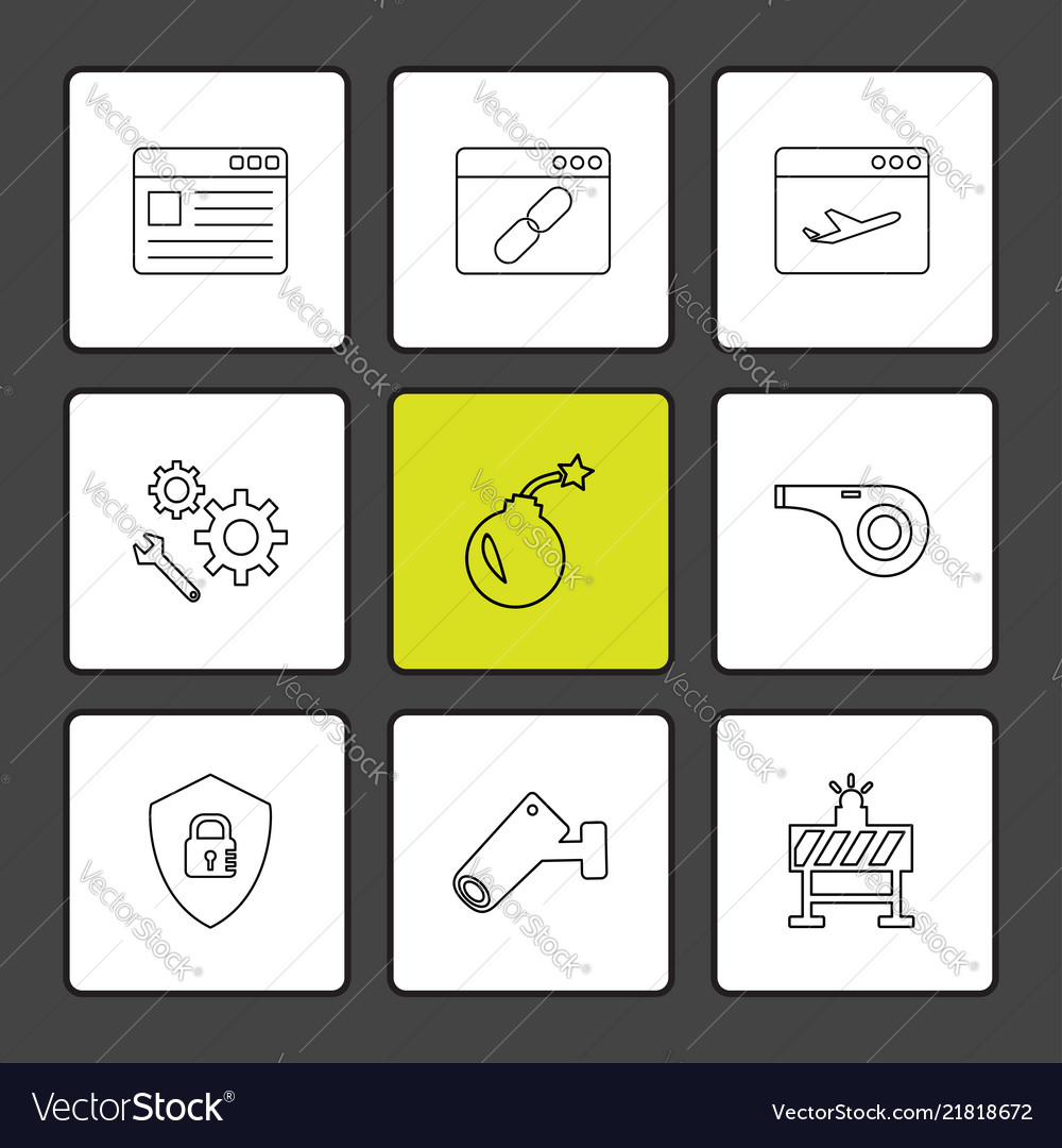 bomb sheild camera whistle windows ui layout vector image
