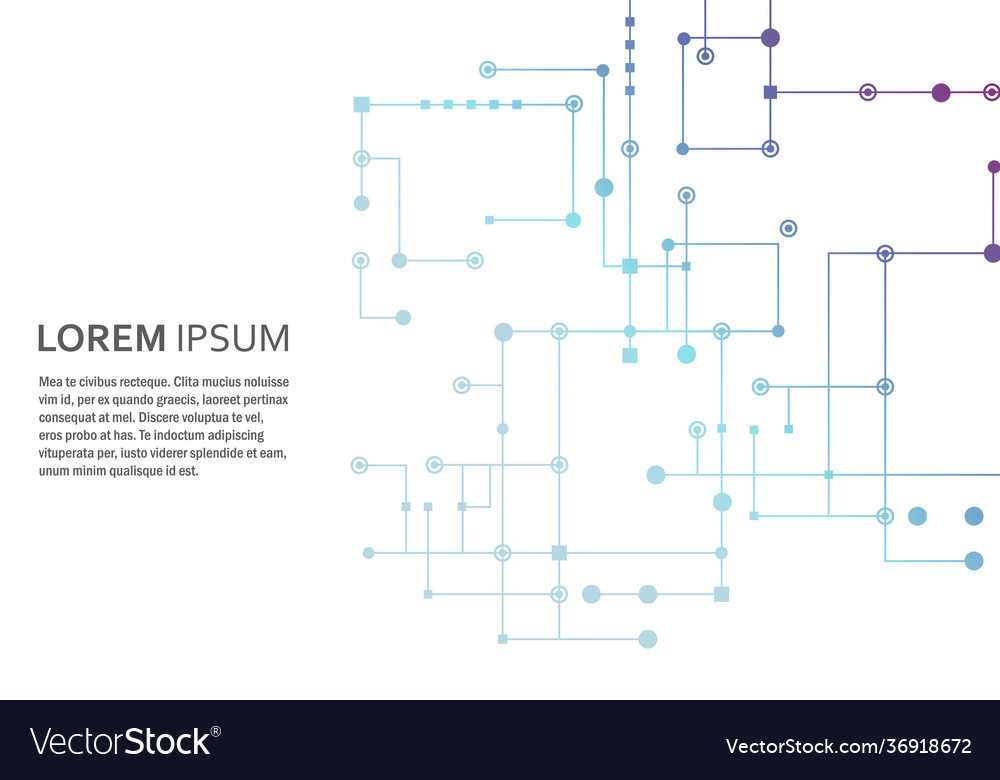Circuit technology background connected dots vector image Circuit technology background connected dots