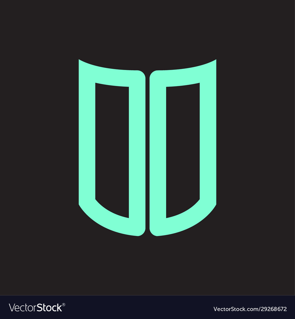 Dd logo monogram with ribbon style design template