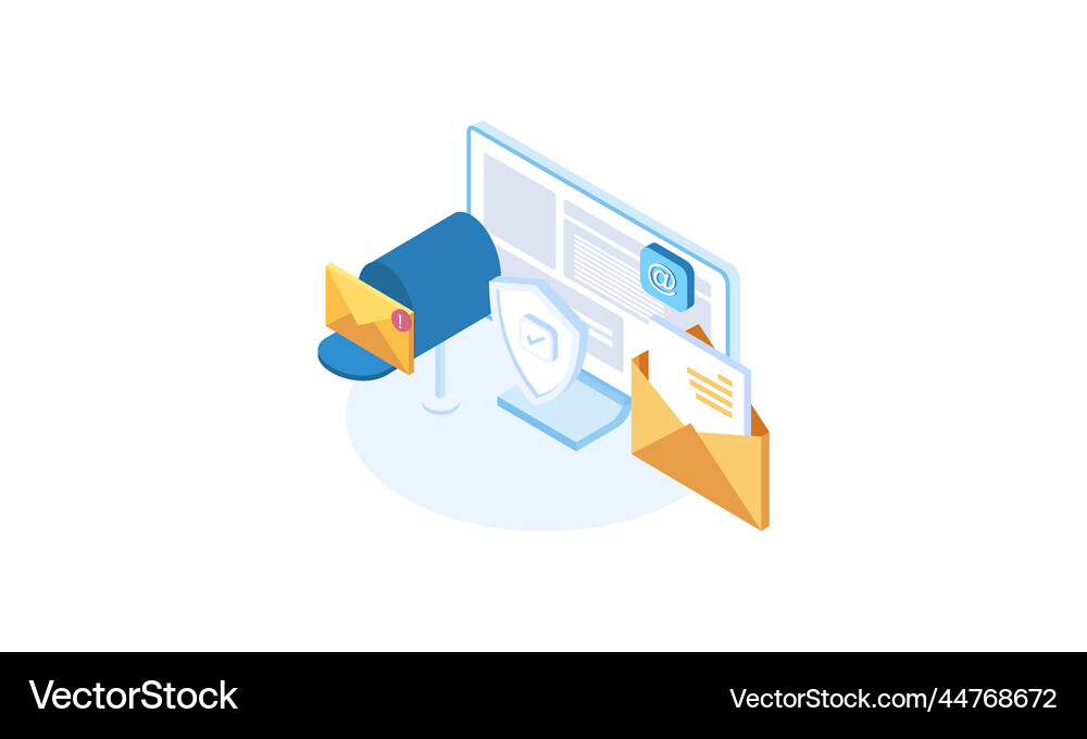 Email marketing isometric campaign Royalty Free Vector Image