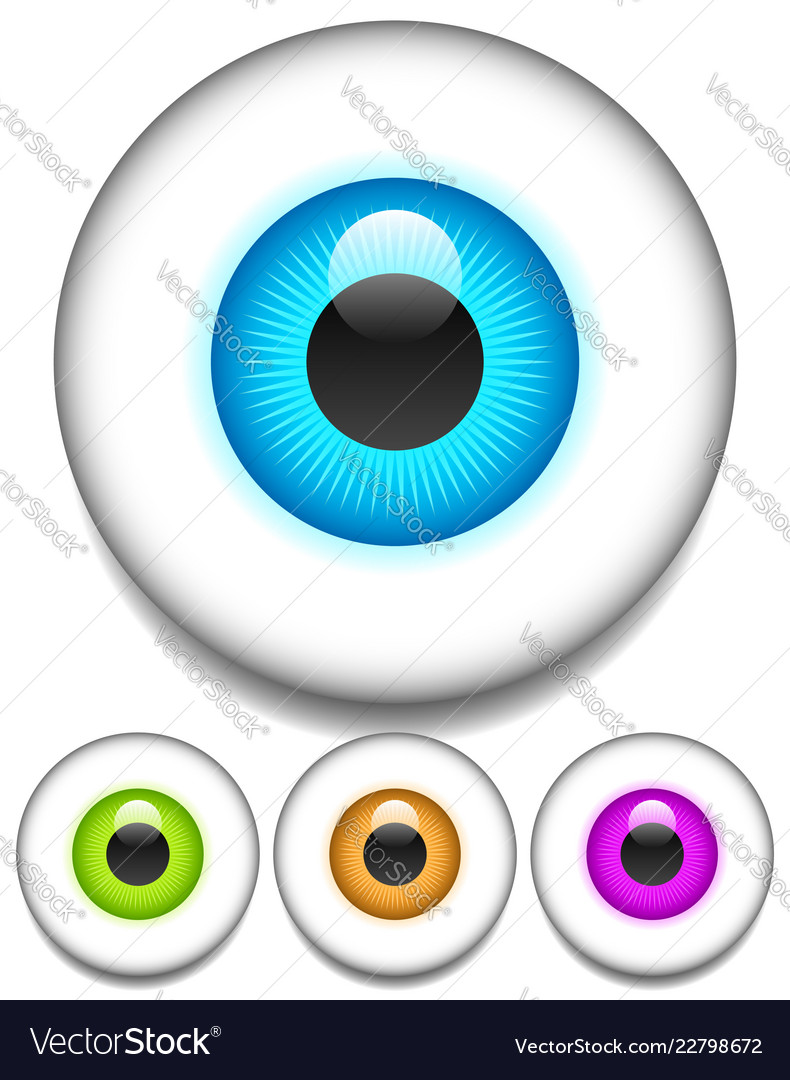 Eps 10 eye - eyeball icons in four colors Vector Image