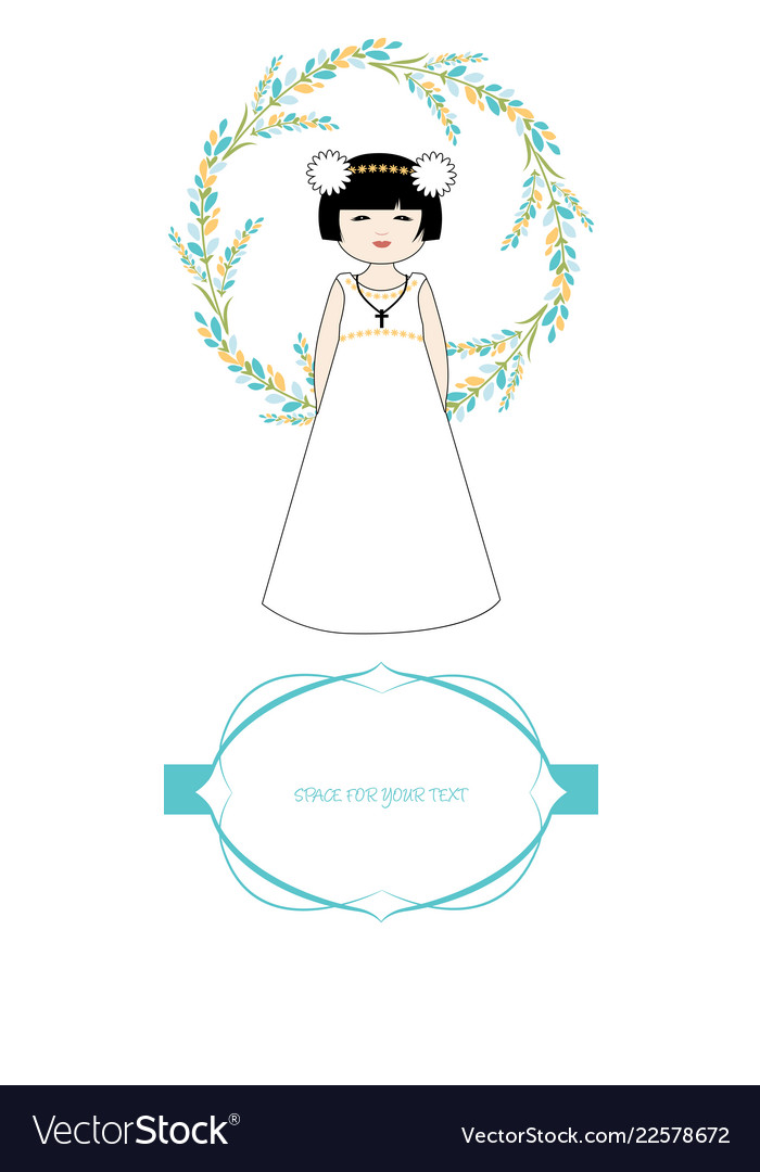 First communion celebration reminder cute girl