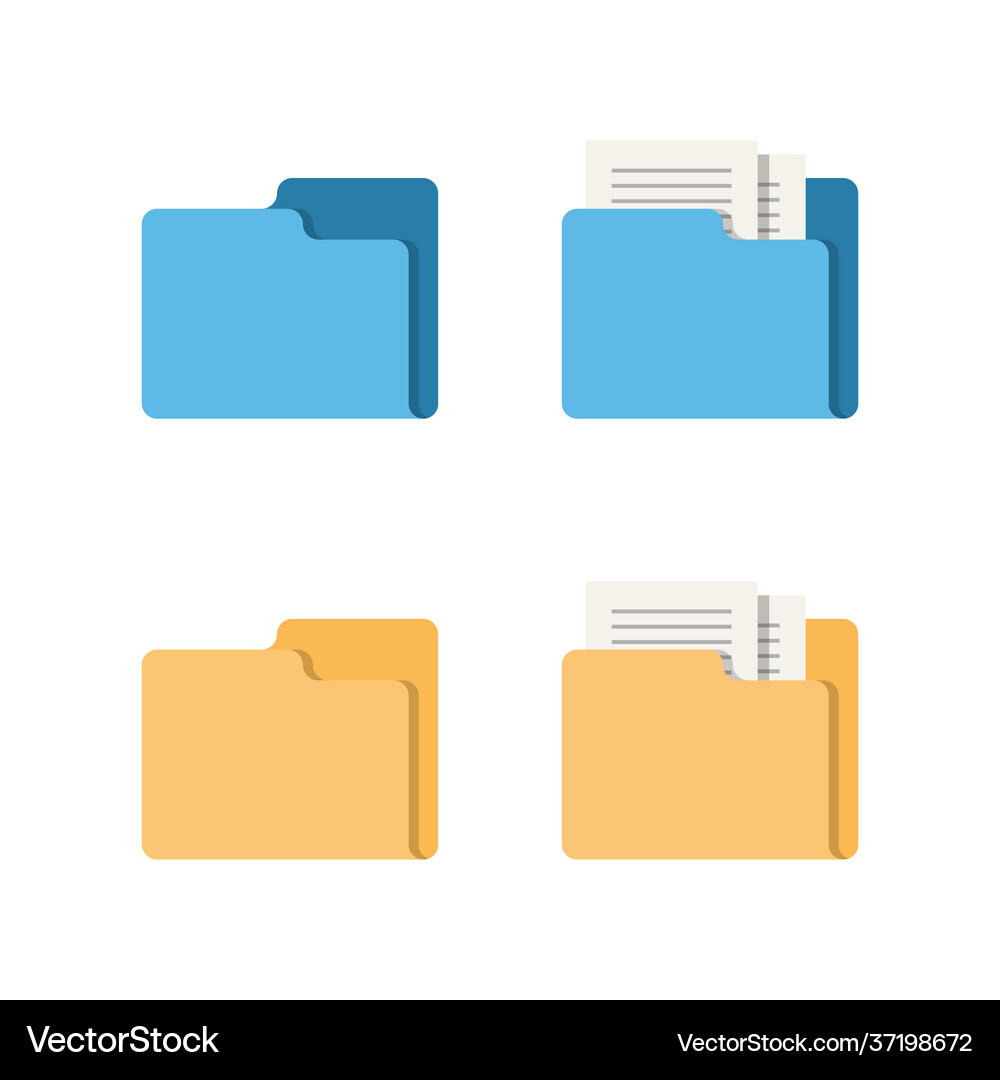 Folder and Documents Icon Royalty Free Vector Image