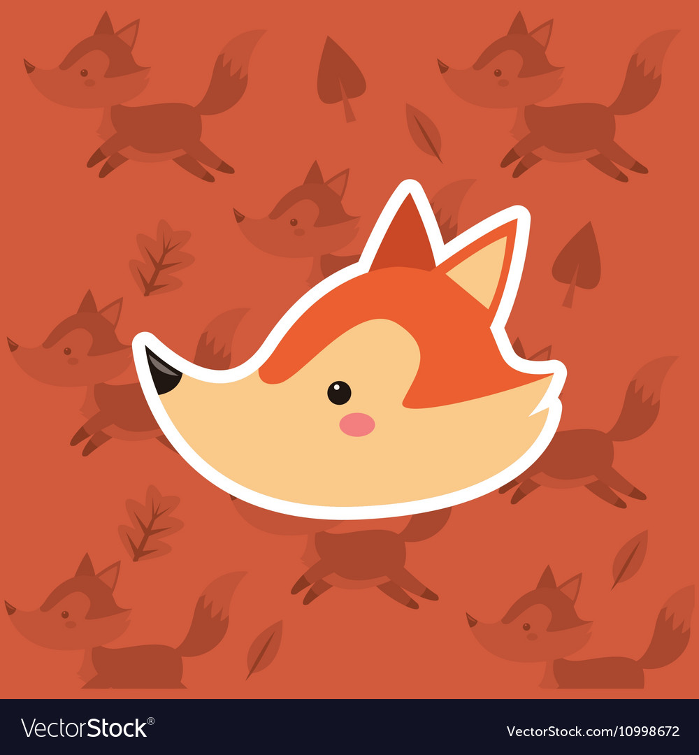 Fox with pattern background image