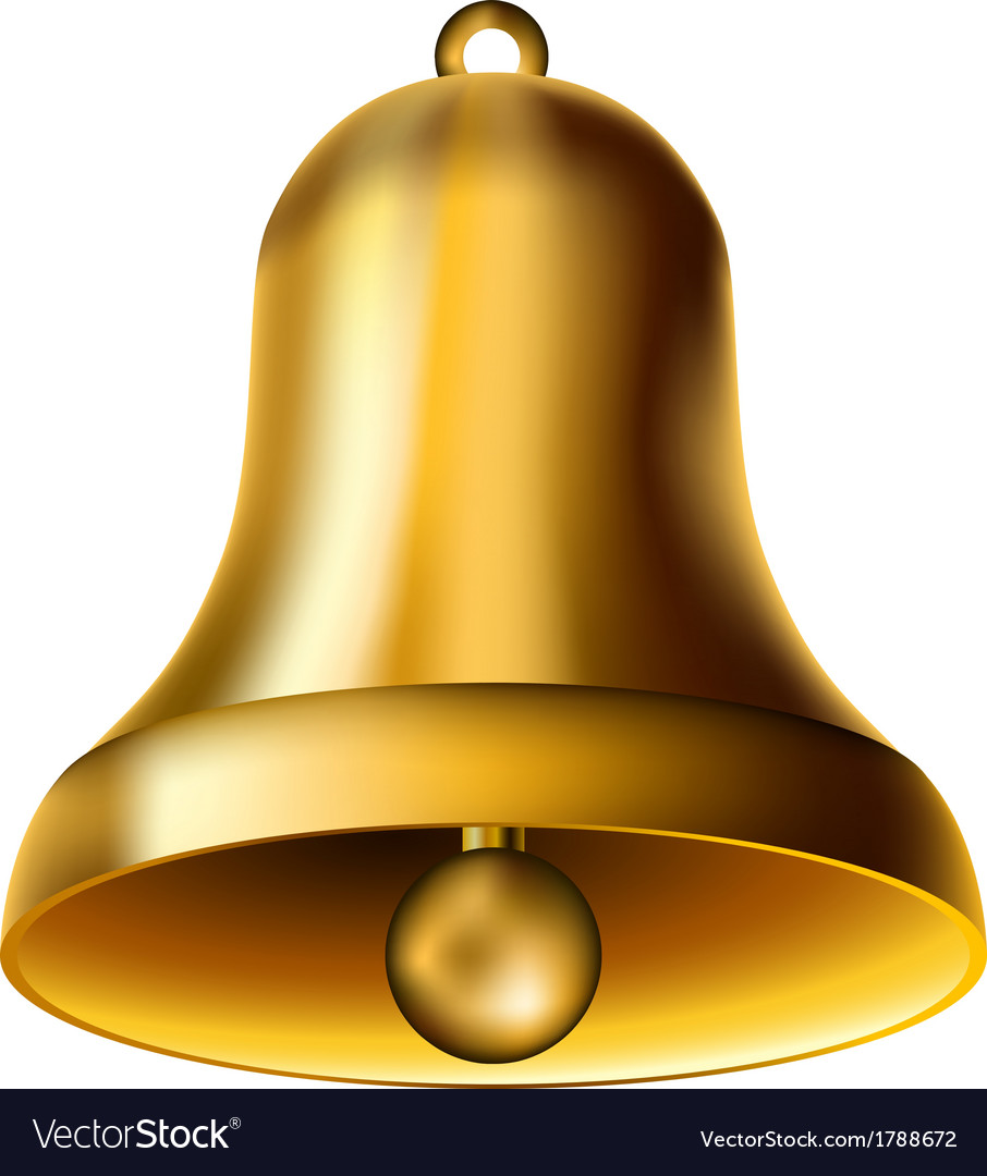 Golden bell Royalty Free Vector Image - VectorStock