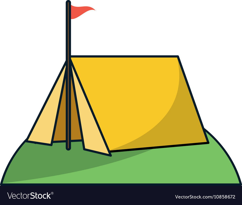 Isolated tent with flag design