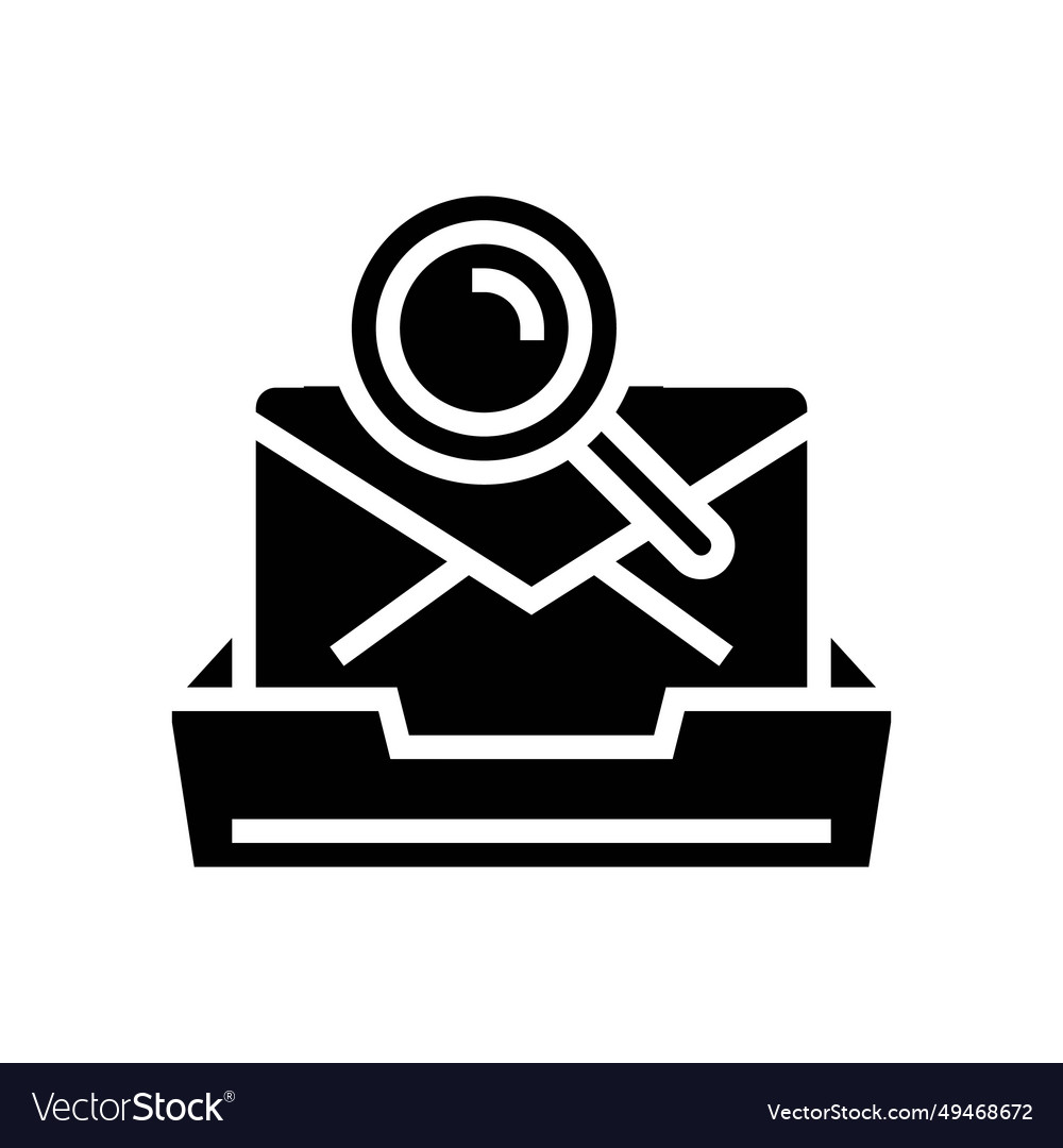 Mailbox search magnifying glass glyph icon