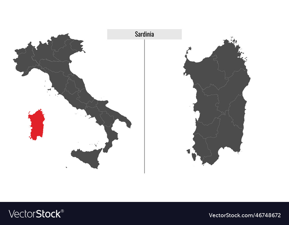 Map of sardinia province italy