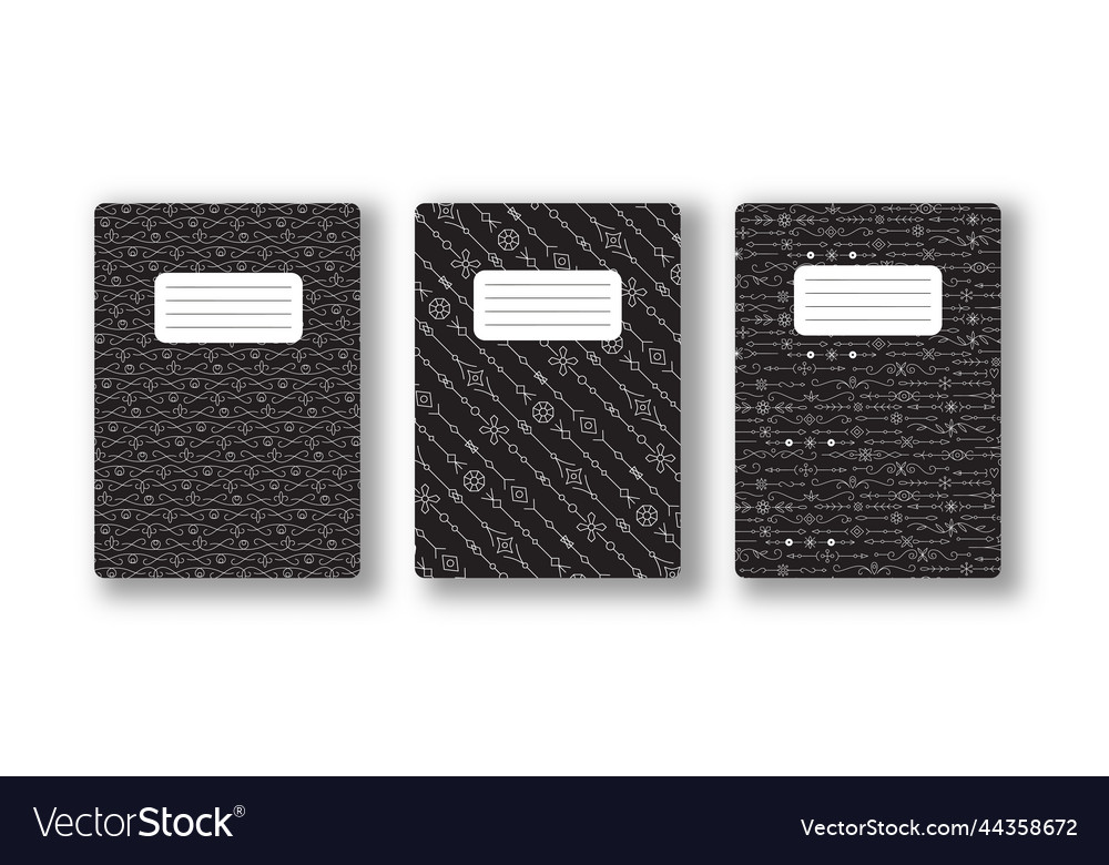 Notebook Cover Set - Retro Pattern