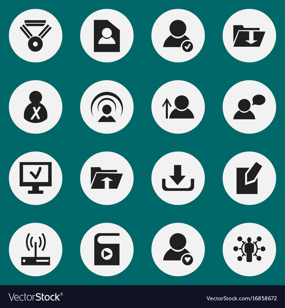 Set of 16 editable web icons includes symbols