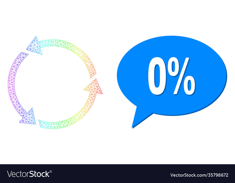 Spectral network gradient recycle icon and 0 vector image Spectral network gradient recycle icon and 0