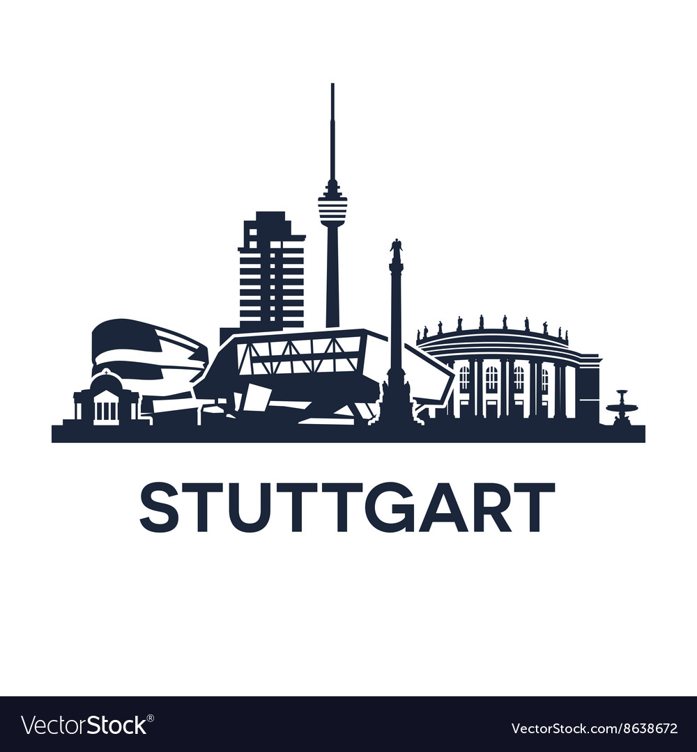 Stuttgart skyline emblem Royalty Free Vector Image