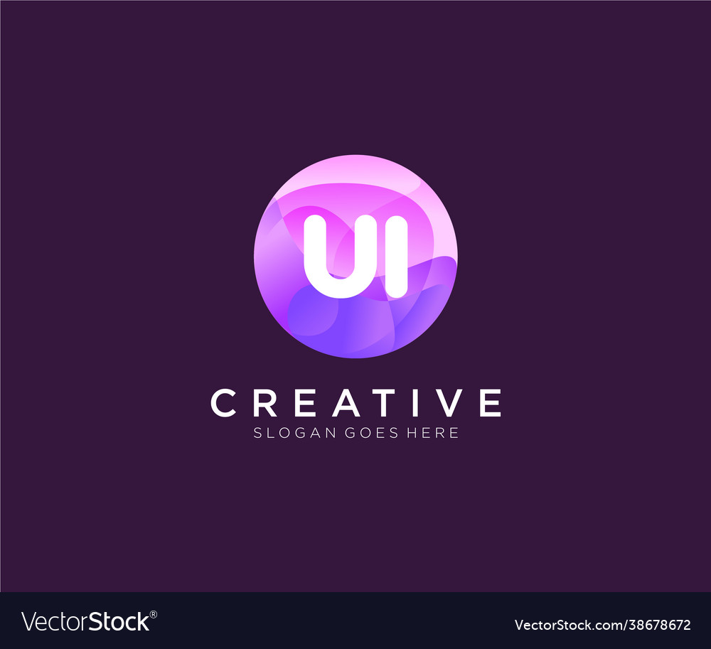 Ui initial logo with colorful circle template Vector Image Ui initial logo with colorful circle template
